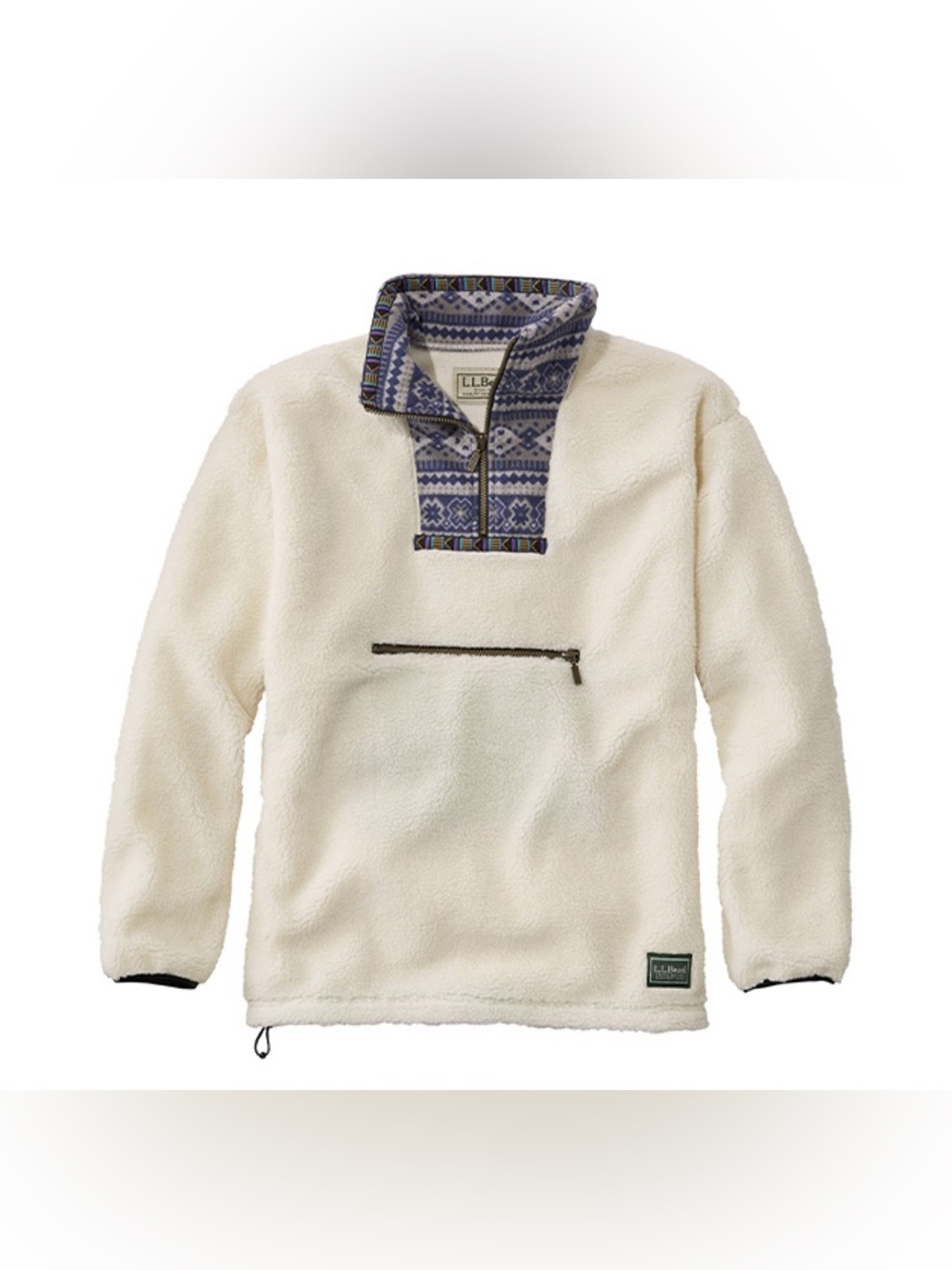 Rare Limited-Edition L.L.Bean Archive-Reissue Anorak Fleece 1992 in Cream Small